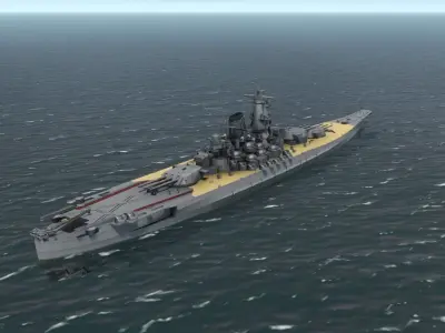 IJN YAMATO JAPANESE BATTLESHIP WW2 3D model