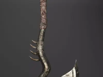 Astarte  War Axe and Dagger Low-poly 3D model