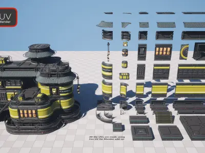 Modular Sci-Fi Kit for UE5 Free low-poly 3D model