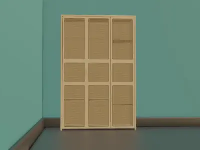 Antique Wall draw Cloth Cabinet  Low-poly 3D model