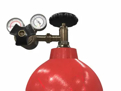 Gas cylinder tank H2 3D model