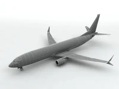 Boeing BBJ MAX 8 Airliner - Generic White Low-poly 3D model
