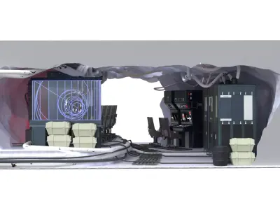 Set 3b Echo Base Control Room Ice side 1-12 scale Blackseries 3D print model