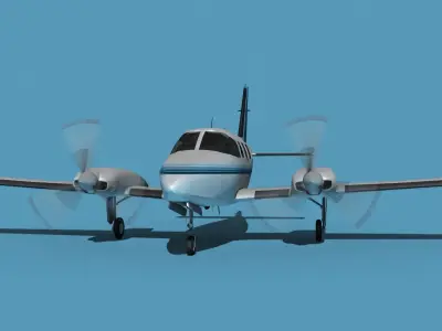 Piper PA-31-350 Navajo Chieftain V03 3D model