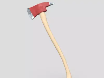 Fire Axe Low-poly 3D model 2