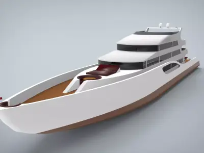 Yacht II Low-poly 3D model