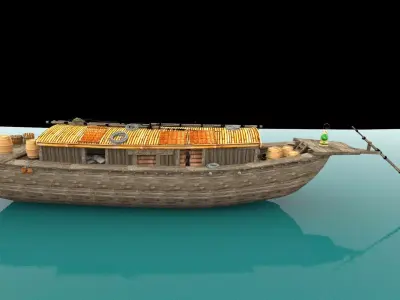 Chinese junk fishing  boat   3D model by aceimagedesign-1