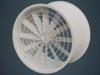 Industrial Fan 2A Low-poly 3D model