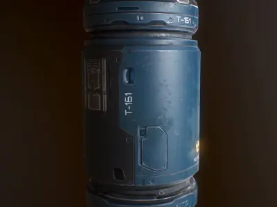 Sci fi Barrel Low-poly 3D model