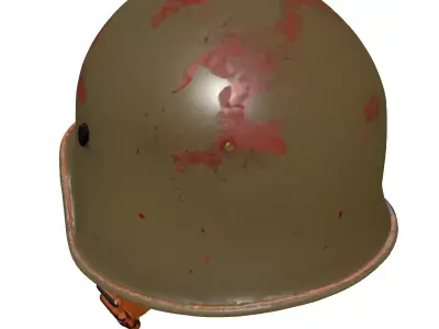 Worn Military Helmet PBR Game Ready Low-poly 3D model