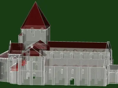 Medieval Spanish Roman Church  Low-poly 3D model