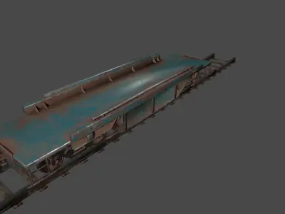 train 1 metal conveyor belt Low-poly 3D model