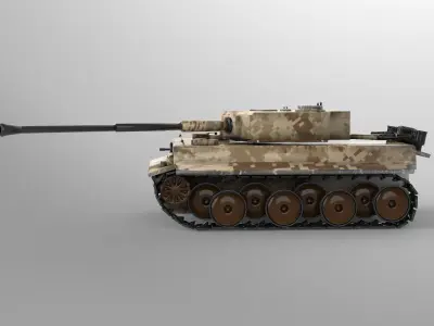 Tank tiger Low-poly 3D model