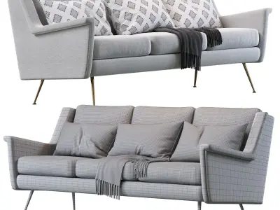 Carlo Mid-Century Sofa 3D model