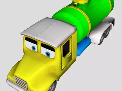 Water Tanker Low-poly 3D model
