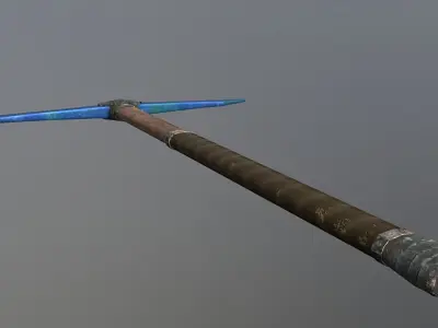 Pickaxe - Sapphire Low-poly 3D model