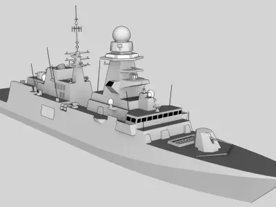 FFG Bergamini FREMM class Low-poly 3D model