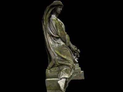 monument art woman sculpture front part photogrammetry Low-poly 3D model
