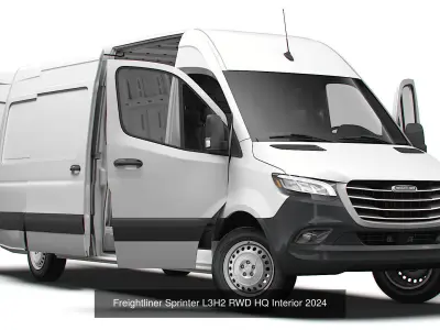 Freightliner Sprinter Panel Van HQ Interior 2024 collection 3D Model Pack