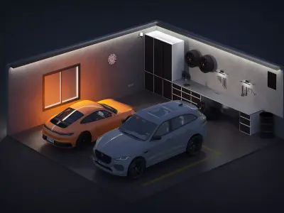 car garage Low-poly 3D model get