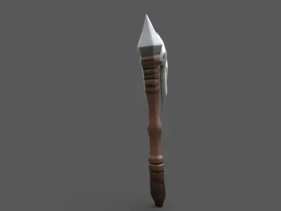 Stylized Primitive Battle Axe - Game Ready Low-poly 3D model