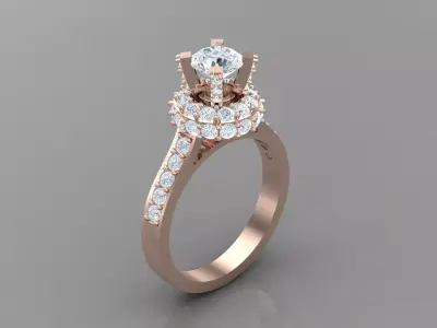 Diamond Wedding Women Ring 1WR298 3D print model