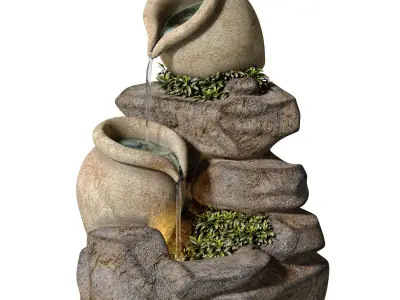 Decorative Outdoor Rock Stone Sculptures Fountain For Garden  3D model