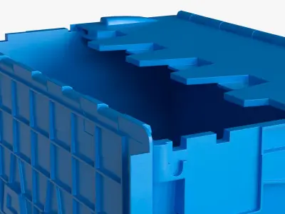 Heavy Duty Plastic Storage Container with Lid Blue 3D model