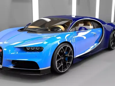 Bugatti  Chiron 2017 3D model Free 3D model
