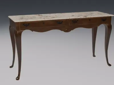 Hallway Console Wooden Table 7 textures Low-poly 3D model