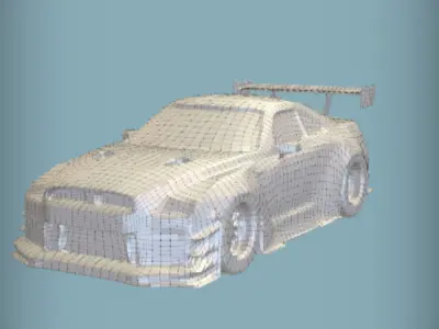 Nissan GT-R 35 enhanced model  Low-poly 3D model