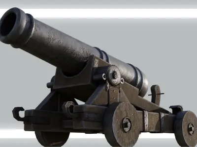 Deezl - Cannon Low-poly 3D model