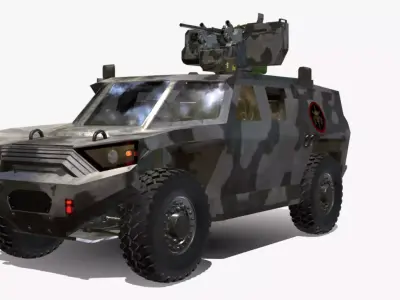 conceito Veiculo Blindado 4x4 Bope Low-poly 3D model