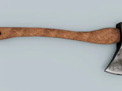 Axe - Blood and Clean  Low-poly 3D model
