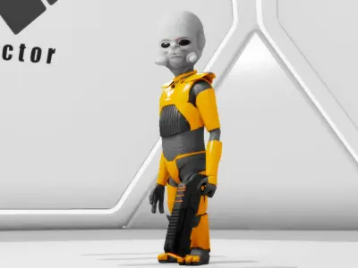 Alien trooper rigged character 3D model purchase