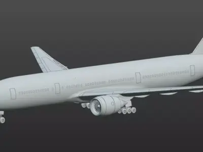 Boeing 777-200LR - With Interior 3D model