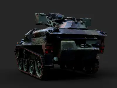 military drone tank machine gun vehicle PBR photogrammetry Low-poly 3D model