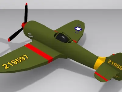 P-63 Kingcobra Low-poly 3D model