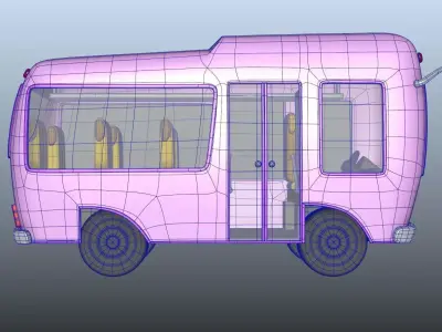 Cartoony Bus Model Low-poly 3D model