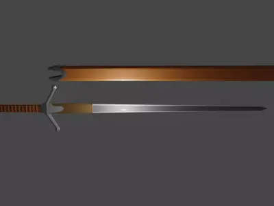 low poly claymore sword Free 3D model