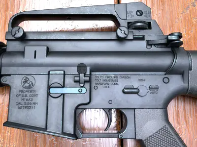 M16A3 rifle Low-poly 3D model