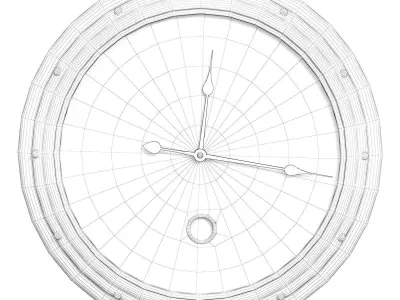 Old wall clock 3D model