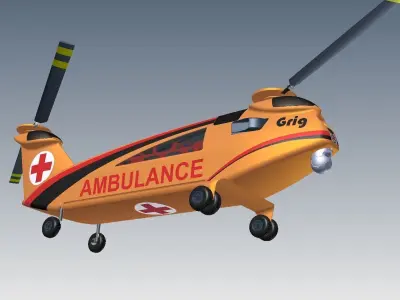 High Quality 3D Model of Medical Rescue Helicopter 3D print model
