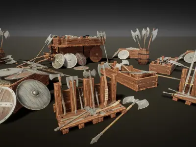 Viking Weapon Pack Low-poly 3D model