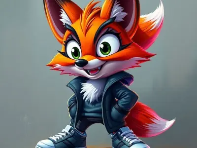 Stylized 3D Cartoon Fox Character  Game and  Animation Ready 3D model