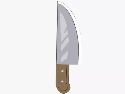 Cartoon kitchen knife Low-poly 3D model