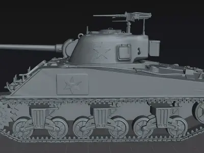 Tank M4 Sherman WWII Medium Tank Military Vehicle STL Model 3D print model