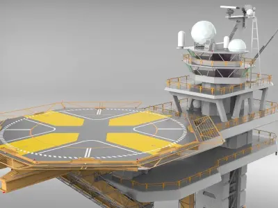 sci fi landing platform 2 3D model