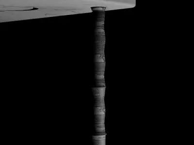 Dragon Carved Table with four legs 3D model