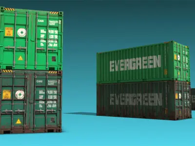 Shipping Container 03 Low-poly 3D model